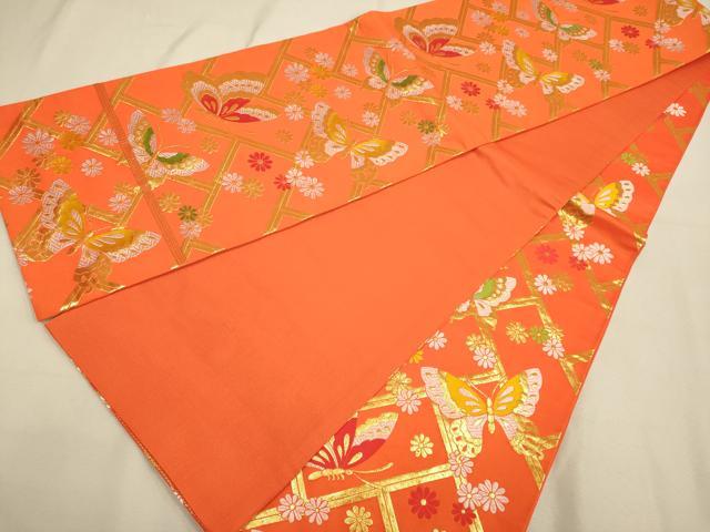 平和屋本店∵極上　女の子　十三参り　子供　祝着・袋帯・しごきセット　駒刺繍　舞蝶鈴花文　暈し染め　金彩　逸品　DZAB3241kh6_7