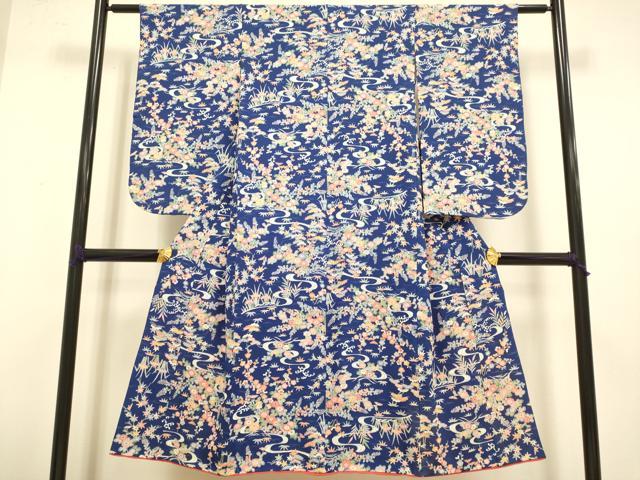 平和屋本店[]極上 子供 女の子 9・10歳 小紋 立波花文 逸品 DZAB3243kh6