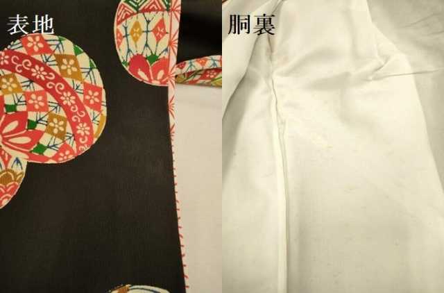 平和屋本店∵極上　女の子　十三参り　子供　祝着　型染　毬　黒地　逸品　DZAB3251kh6_7