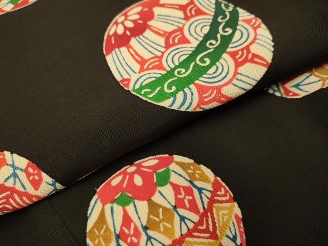 平和屋本店∵極上　女の子　十三参り　子供　祝着　型染　毬　黒地　逸品　DZAB3251kh6_5