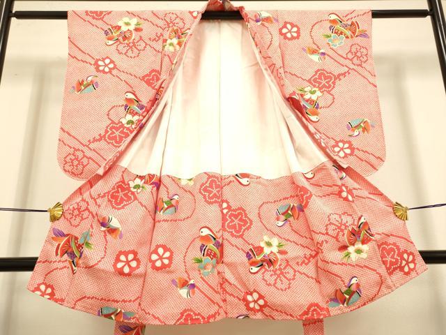 平和屋本店[]極上　七五三　女の子　3歳　祝着　三つ身・襦袢・草履セット　鴛鴦花文　金彩　逸品　DZAB3253kh6_2