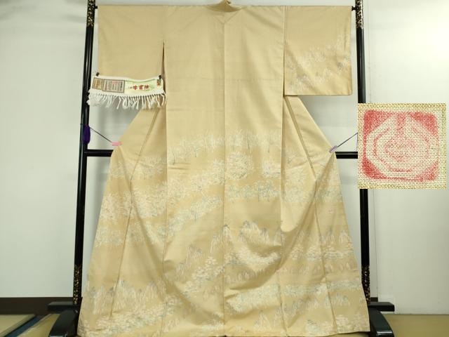 平和屋本店○極上 石川県指定無形文化財 牛首紬 白山工房 手織り 訪問 