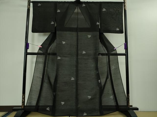 平和屋着物＊極上　夏物　紗紬　飛兎　黒地　逸品　DZAB3263kh6_1