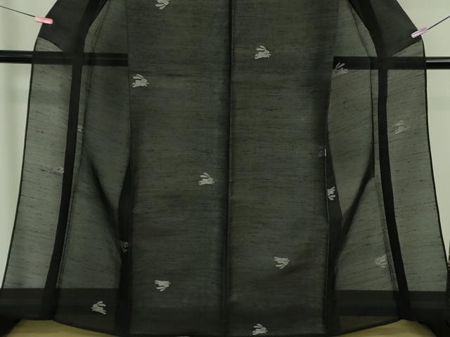 平和屋着物＊極上　夏物　紗紬　飛兎　黒地　逸品　DZAB3263kh6_4