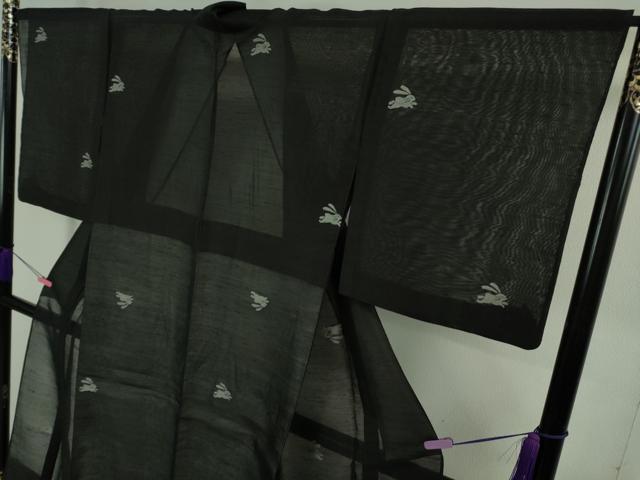 平和屋着物＊極上　夏物　紗紬　飛兎　黒地　逸品　DZAB3263kh6_3