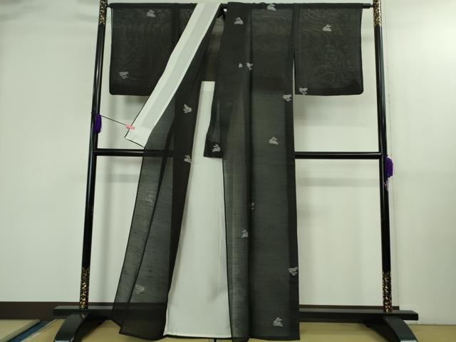 平和屋着物＊極上　夏物　紗紬　飛兎　黒地　逸品　DZAB3263kh6_2