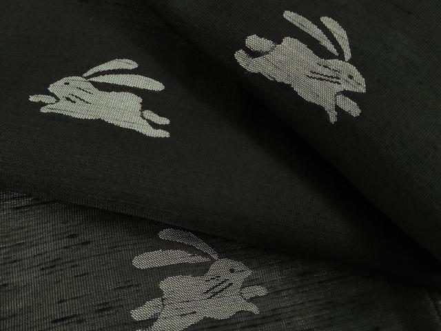 平和屋着物＊極上　夏物　紗紬　飛兎　黒地　逸品　DZAB3263kh6