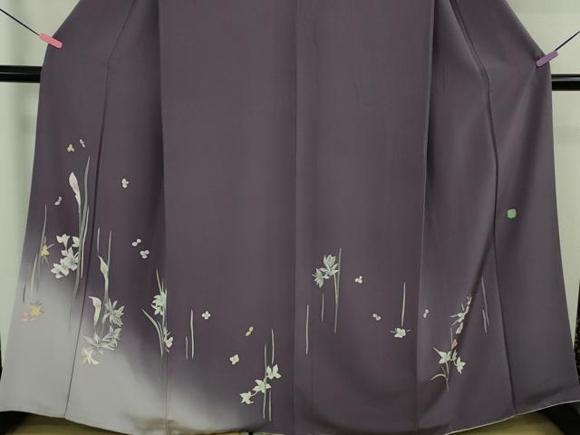 平和屋本店●極上　本加賀友禅作家　松島由美　訪問着　伸びやかな和み　暈し染め　古代紫色地　証紙付き　逸品　DZAB3280kh6_3