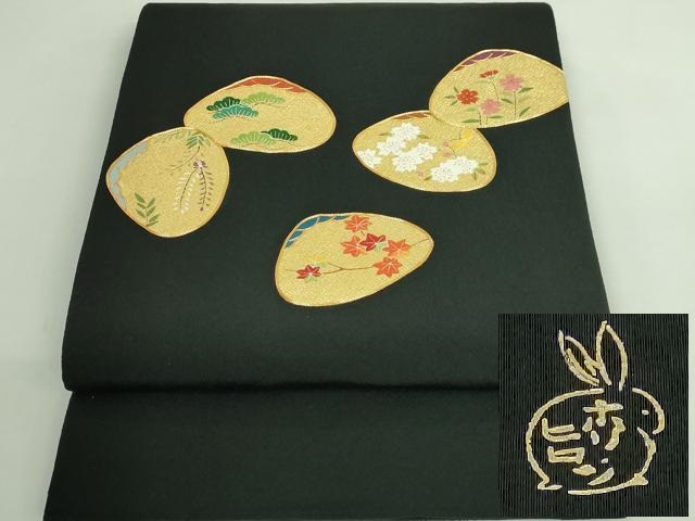 平和屋着物○極上 人形作家・ホリヒロシ 太鼓柄 京袋帯 駒刺繍 貝合せ 
