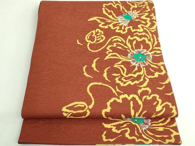 平和屋着物●極上　東京友禅　菅有鬼一　六通柄袋帯　花間道　逸品　DZAB3327kh6