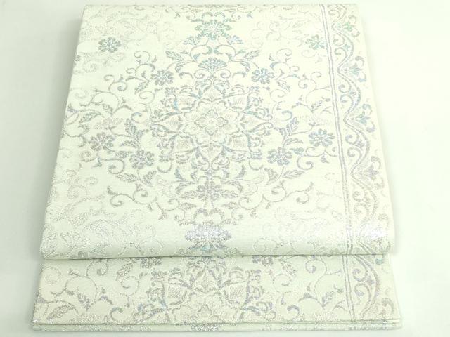 平和屋着物●極上　六通柄袋帯　正倉院花唐草　銀糸　逸品　DZAB3330kh6