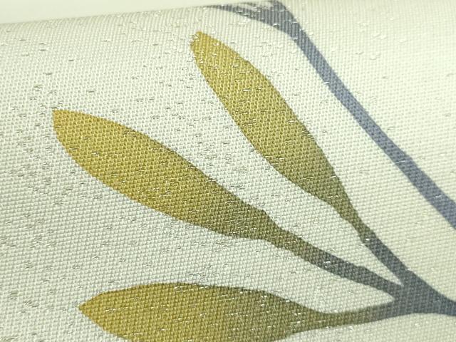 平和屋着物●極上　両面　全通柄袋帯　ミミズク　三日月　金彩　銀通し地　逸品　未使用　DZAB3334kh6_5