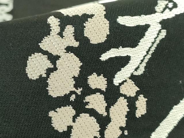 平和屋着物●極上　両面　全通柄袋帯　ART Nouveau Designs　アールヌーボー　唐織　花丸文　黒地　証紙・たとう紙付き　逸品　DZAB3348kh6 平和屋着物○極上 両面 全通柄袋帯 ART Nouveau Designs アール