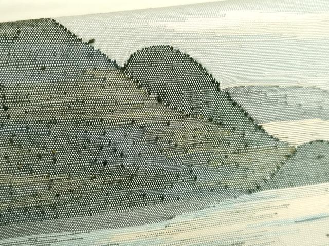 平和屋着物●極上　絲藝苑　上島洋山　両面　太鼓柄袋帯　風景文　逸品　DZAB3366kh6 平和屋着物○極上 絲藝苑 上島洋山 両面 太鼓柄袋帯 風景文 逸品