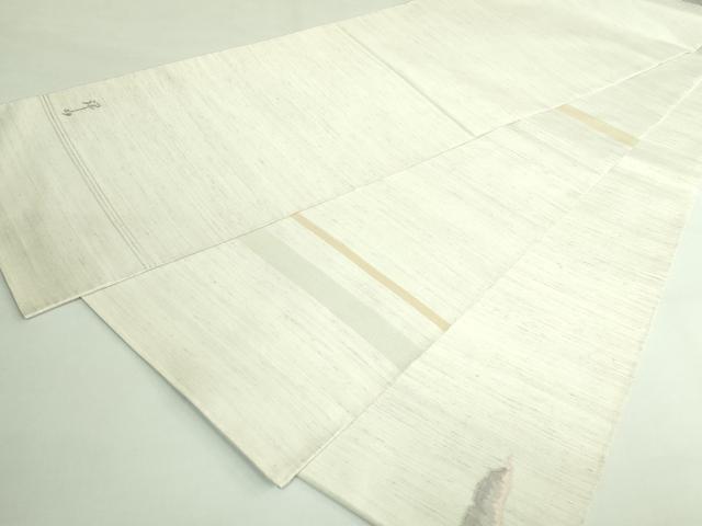 平和屋着物●極上　絲藝苑　上島洋山　両面　太鼓柄袋帯　風景文　逸品　DZAB3366kh6 平和屋着物○絲藝苑 上島洋山 訪問着 紬地 舞蝶文 金糸 正絹 逸品