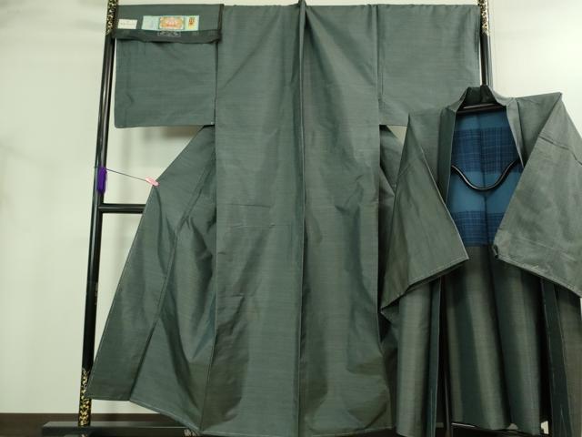 平和屋着物●極上　男性　本場大島紬　アンサンブル　キングサイズ　長羽織　宮脇兼太郎作　証紙付き　逸品　未使用　DZAB3408kh6