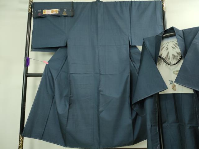 平和屋着物●極上 男性 本場大島紬 アンサンブル 長羽織 100亀甲 総詰め 大茂祐介作 羽裏：一富士二鷹三茄子 証紙付 逸品 未使用DZAB3412kh6
