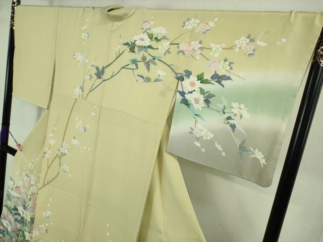 平和屋本店●極上　訪問着　友禅　草花文　蒸栗色　暈し染め　三越扱い　逸品　DZAB3426kh6_2