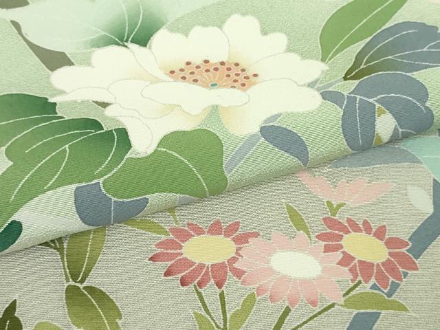 平和屋本店●極上　訪問着　友禅　草花文　蒸栗色　暈し染め　三越扱い　逸品　DZAB3426kh6_5