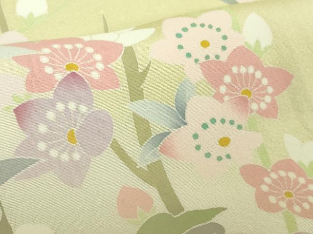 平和屋本店●極上　訪問着　友禅　草花文　蒸栗色　暈し染め　三越扱い　逸品　DZAB3426kh6_6