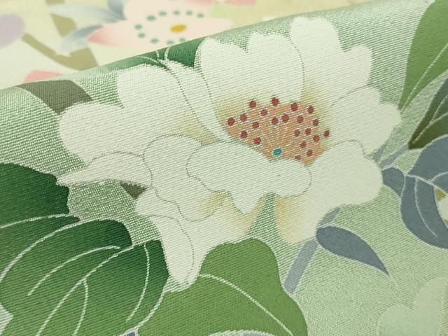 平和屋本店●極上　訪問着　友禅　草花文　蒸栗色　暈し染め　三越扱い　逸品　DZAB3426kh6_7