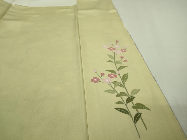 平和屋本店●極上　訪問着　友禅　草花文　蒸栗色　暈し染め　三越扱い　逸品　DZAB3426kh6_9