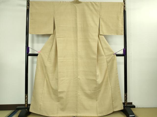 平和屋本店●極上　本場結城紬　重要無形文化財　色無地　浅黄色　逸品　DZAB3482kh6_1