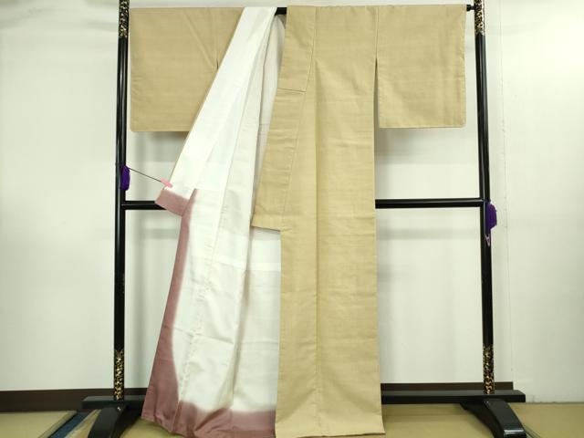 平和屋本店●極上　本場結城紬　重要無形文化財　色無地　浅黄色　逸品　DZAB3482kh6_2