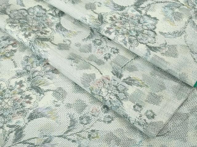 平和屋着物●極上　本場大島紬　白大島　花唐草文　やまと誂製　逸品　DZAB3487kh6