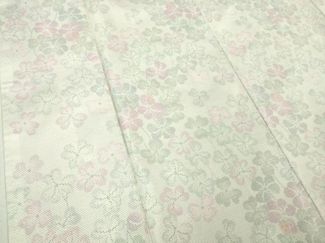 平和屋着物●極上　本場大島紬　白大島　9マルキ　クローバー　てんとう虫　逸品　DZAB3492kh6_5