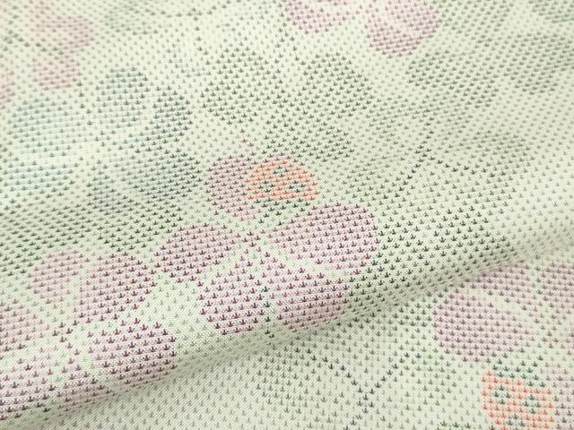 平和屋着物●極上　本場大島紬　白大島　9マルキ　クローバー　てんとう虫　逸品　DZAB3492kh6_6