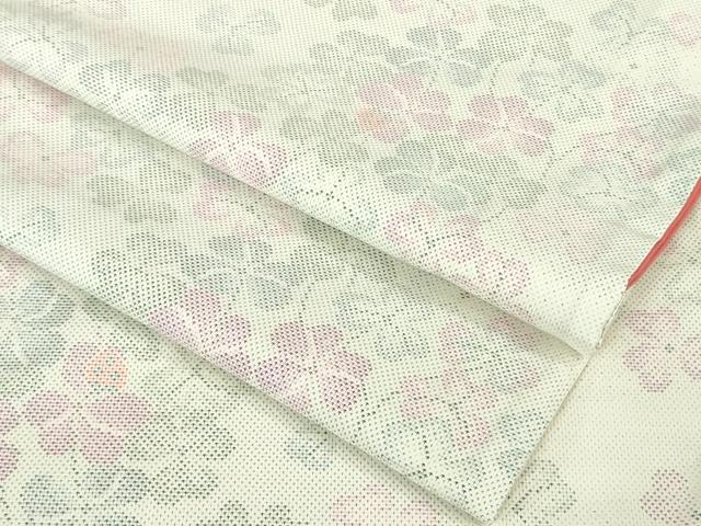 平和屋着物●極上　本場大島紬　白大島　9マルキ　クローバー　てんとう虫　逸品　DZAB3492kh6