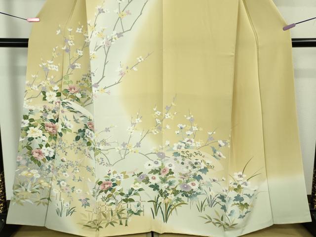 平和屋本店●極上　訪問着　風景花文　暈し染め　砥粉色地　逸品　DZAB3502kh6_3