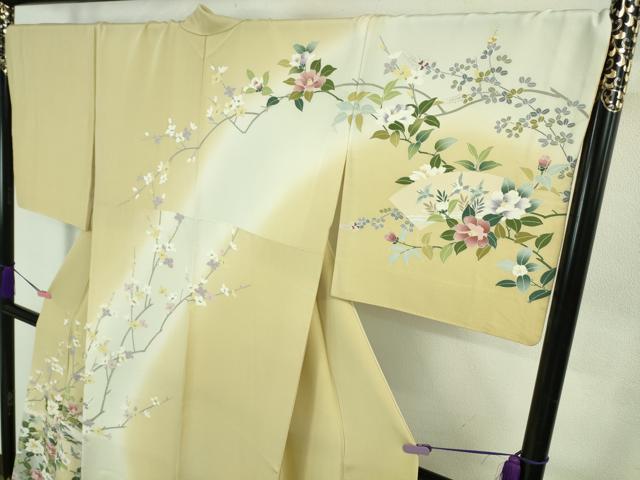 平和屋本店●極上　訪問着　風景花文　暈し染め　砥粉色地　逸品　DZAB3502kh6_2