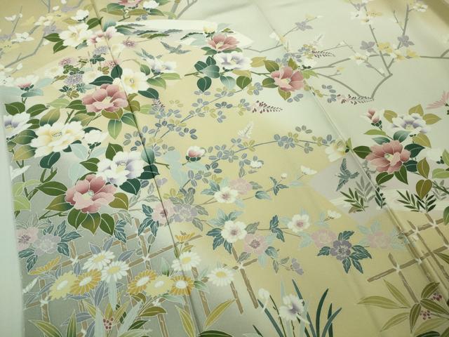 平和屋本店●極上　訪問着　風景花文　暈し染め　砥粉色地　逸品　DZAB3502kh6_4