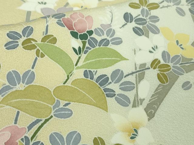 平和屋本店●極上　訪問着　風景花文　暈し染め　砥粉色地　逸品　DZAB3502kh6_7