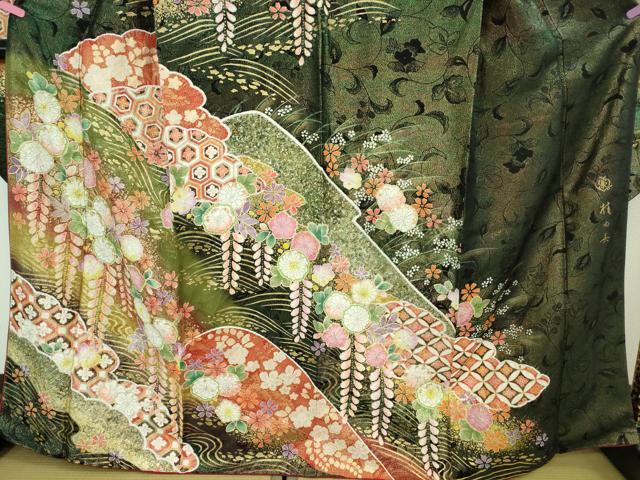平和屋本店●極上　ブライダルファッションデザイナー・桂由美　振袖　辻が花　暈し染め　金彩　金通し地　逸品　DZAB3504kh6_3