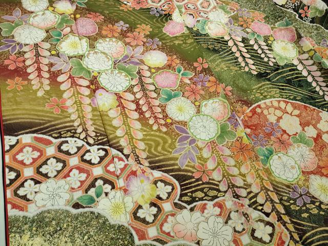 平和屋本店●極上　ブライダルファッションデザイナー・桂由美　振袖　辻が花　暈し染め　金彩　金通し地　逸品　DZAB3504kh6_4