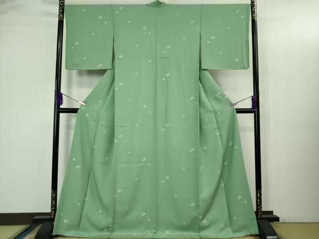 平和屋着物●極上　お召　舞花文　薄青色地　鈴乃屋扱い　逸品　未使用　DZAB3514kh6_1