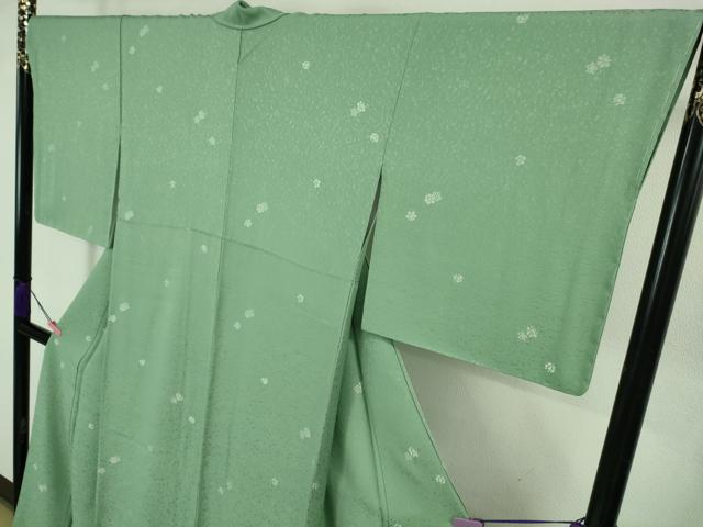 平和屋着物●極上　お召　舞花文　薄青色地　鈴乃屋扱い　逸品　未使用　DZAB3514kh6_3