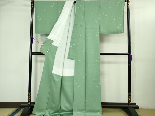 平和屋着物●極上　お召　舞花文　薄青色地　鈴乃屋扱い　逸品　未使用　DZAB3514kh6_2