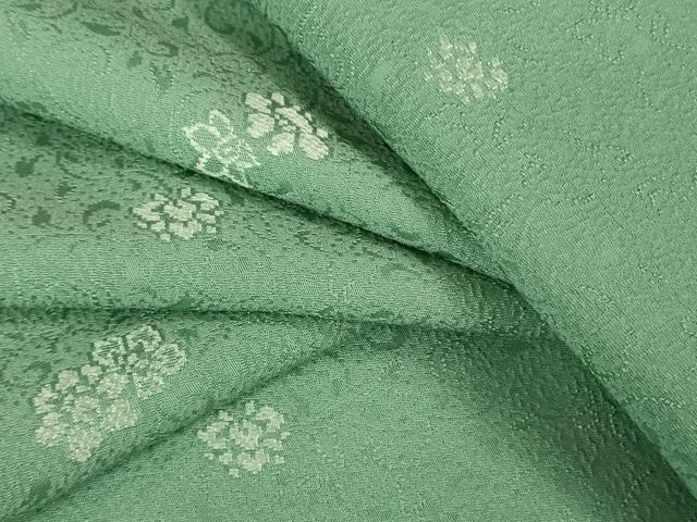 平和屋着物●極上　お召　舞花文　薄青色地　鈴乃屋扱い　逸品　未使用　DZAB3514kh6