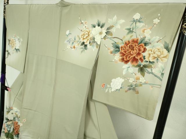 平和屋着物●極上　訪問着　作家物　手描き　孔雀　暈し染め　逸品　DZAB3521kh6_2