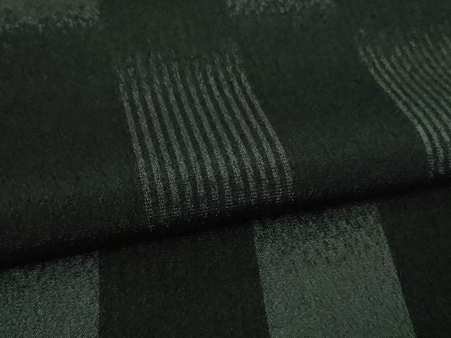 平和屋着物●極上　本塩沢　やまだ織　高橋照子作　色紙並べ　黒地　証紙付き　逸品　未使用　DZAB3531kh6_5