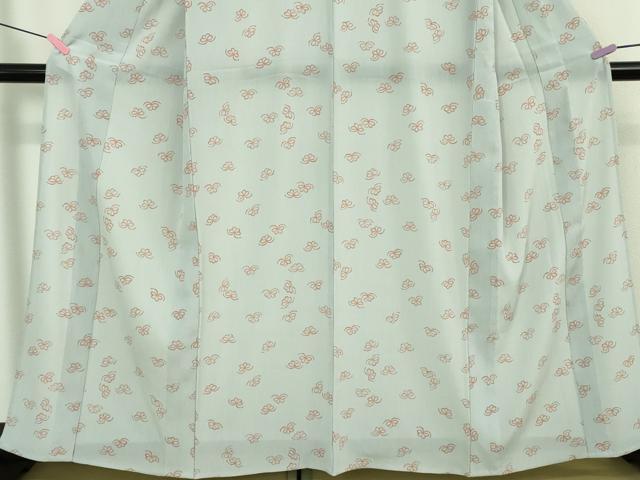 平和屋着物＊極上　夏物　洗える最高級着物　＜英＞はなぶさ謹製　小紋　舞蝶文　灰青色地　逸品　DZAB3582kh6_4