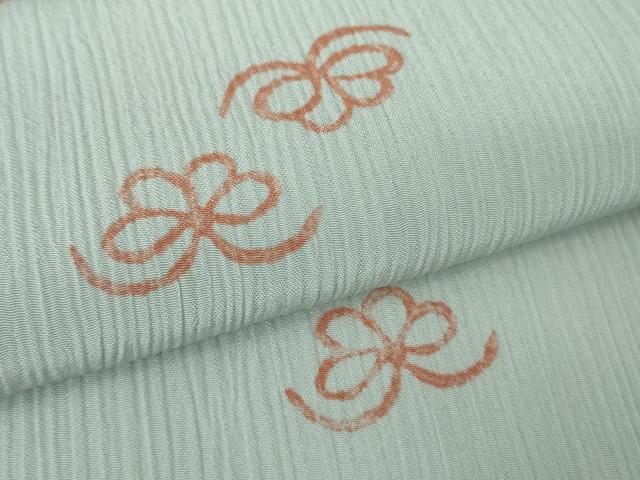 平和屋着物＊極上　夏物　洗える最高級着物　＜英＞はなぶさ謹製　小紋　舞蝶文　灰青色地　逸品　DZAB3582kh6_6