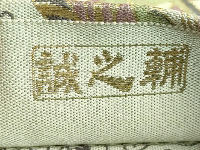 平和屋本店●極上　本場筑前博多織　大倉織物　誠之輔　両面　全通柄袋帯　王朝更紗文　金糸　証紙付き　博多金ラベル　逸品　DZAB3629kh6_5