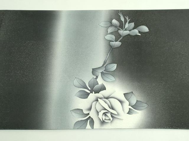 平和屋着物●極上　京都の名門ブランド　銀花仙　太鼓柄袋帯　薔薇　バラ　銀通し地　逸品　DZAB3634kh6_6