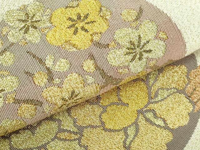 平和屋着物●極上　爪掻き本綴れ　八寸名古屋帯　花丸文　金糸　逸品　DZAB3638kh6_2