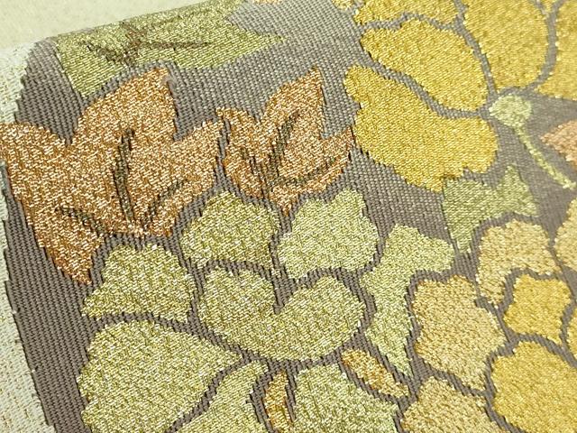 平和屋着物●極上　爪掻き本綴れ　八寸名古屋帯　花丸文　金糸　逸品　DZAB3638kh6_3